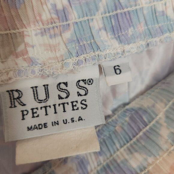 Vintage Russ Petites Multicolor Geo Skirt 6P Light Boho Light Academia 80's - Picture 4 of 8